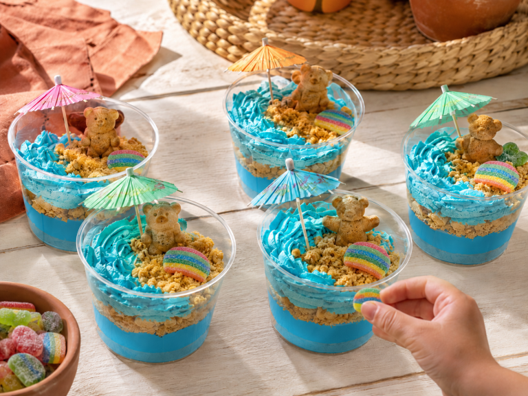 Beach Dirt Cups with Teddy Grahams (A No-Bake Summer Treat Kids Love)
