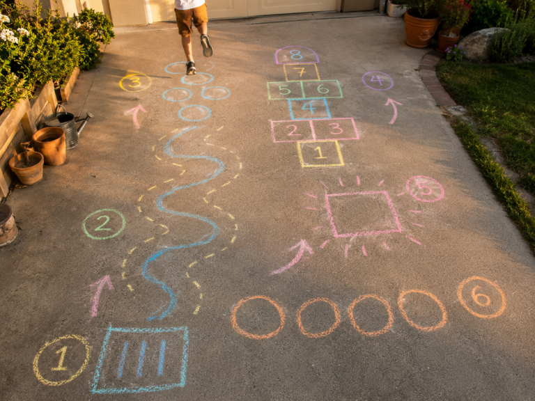 Chalk Obstacle Course for Kids (The Easiest Summer Activity Ever)